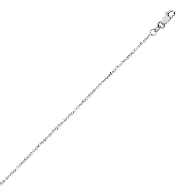 White Gold Sparkle Singapore Chain, 18