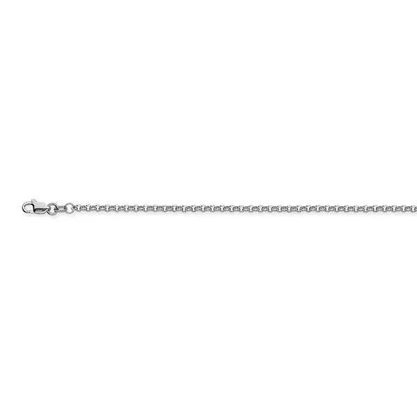 White Gold 1.50 mm Hollow Rolo Chain With Lobster Lock SVS Fine Jewelry Oceanside, NY