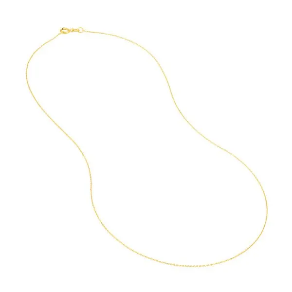 Yellow Gold Diamond-Cut Cable Chain, 18