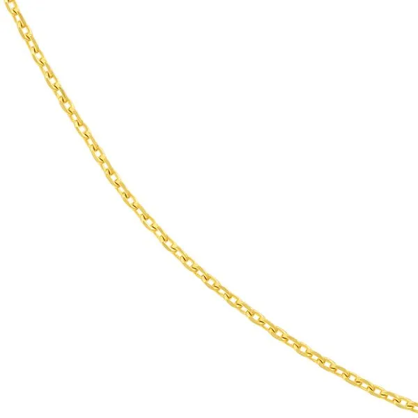 Yellow Gold Diamond-Cut Cable Chain, 18