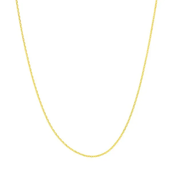 Yellow Gold Diamond-Cut Cable Chain, 18