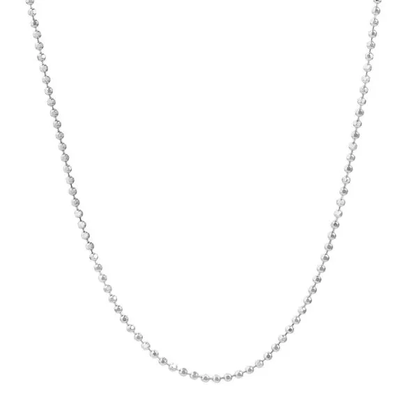 White Gold 1.20 mm Diamond-Cut Bead Chain SVS Fine Jewelry Oceanside, NY