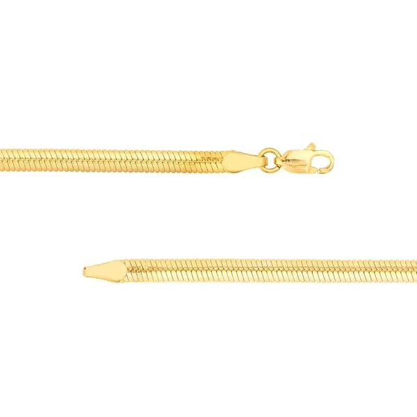Yellow Gold 3.50mm Oval Snake Chain, 18