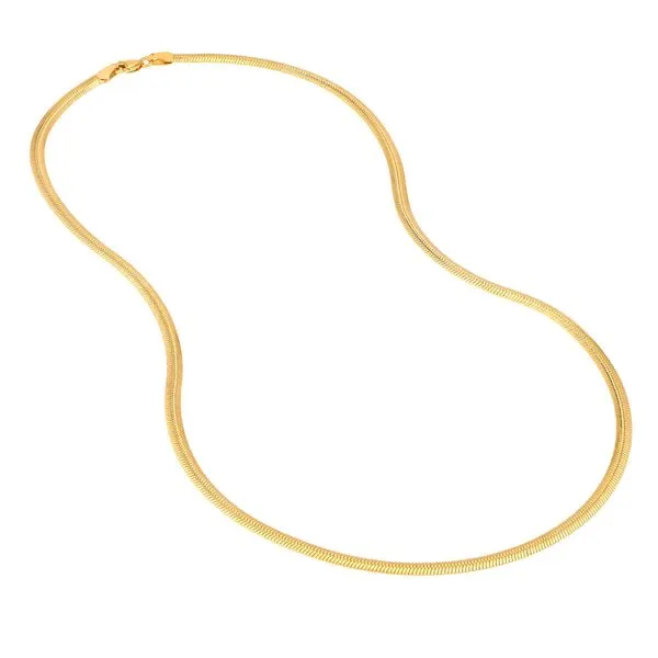 Yellow Gold 3.50mm Oval Snake Chain, 18