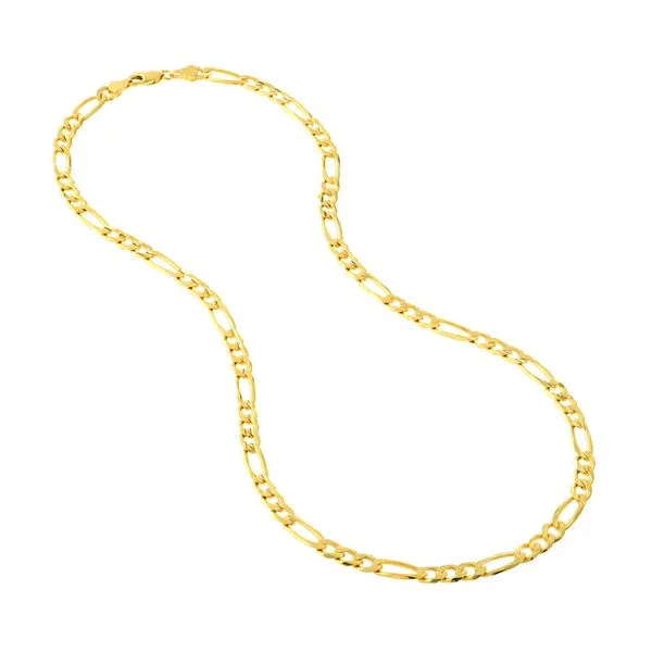 Yellow Gold 5.8mm Figaro Chain, 24