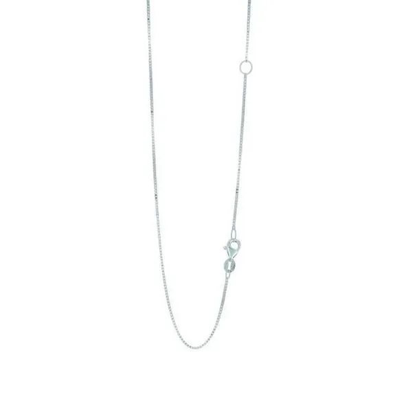White Gold 0.8 mm Extendable Box Chain SVS Fine Jewelry Oceanside, NY