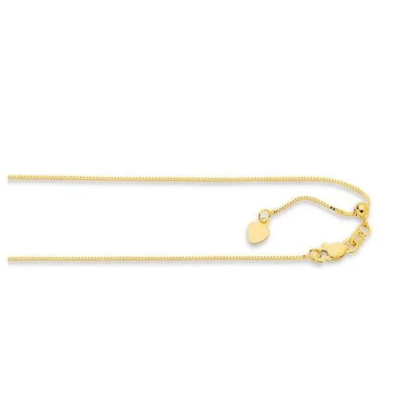 Yellow Gold 0.70 mm Adjustable Box Chain SVS Fine Jewelry Oceanside, NY
