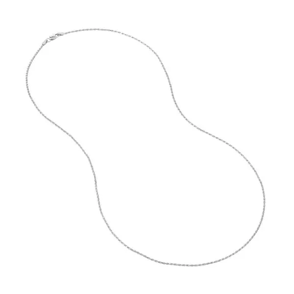 White Gold 1.05mm Diamond Cut Rope Chain, 18