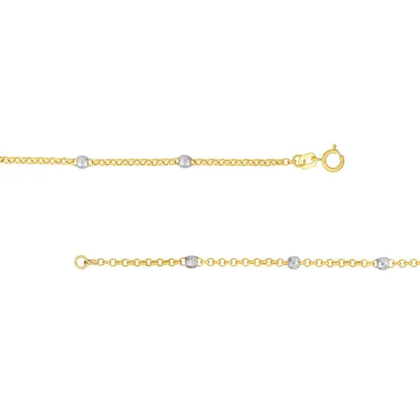 Two-Tone Disco Bead Rolo Chain, 18