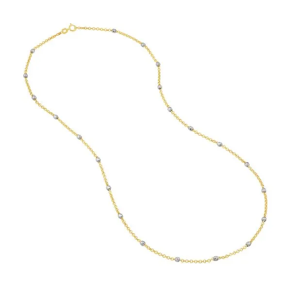 Two-Tone Disco Bead Rolo Chain, 18