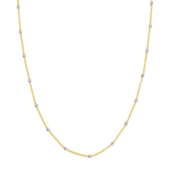 Yellow And White Gold 1.90 mm Rolo Chain, 18