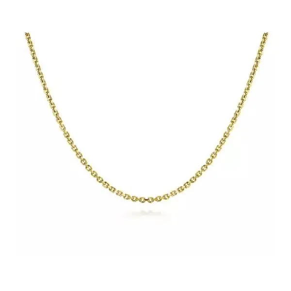 Gabriel Classic Yellow Gold Link Chain Necklace SVS Fine Jewelry Oceanside, NY