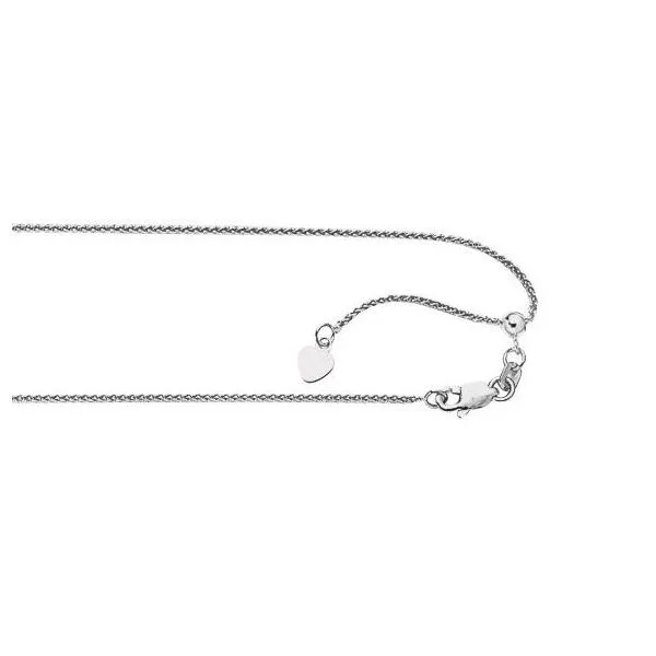 White Gold 1 mm Adjustable Wheat Chain SVS Fine Jewelry Oceanside, NY