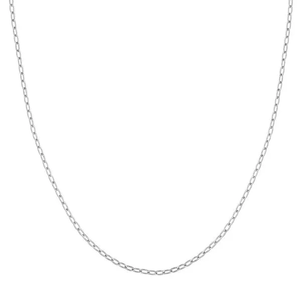 White Gold 2.10 mm Paper Clip Chain, 24