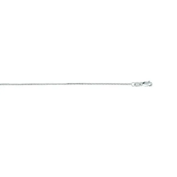 White Gold 0.75 mm Classic Box Chain SVS Fine Jewelry Oceanside, NY