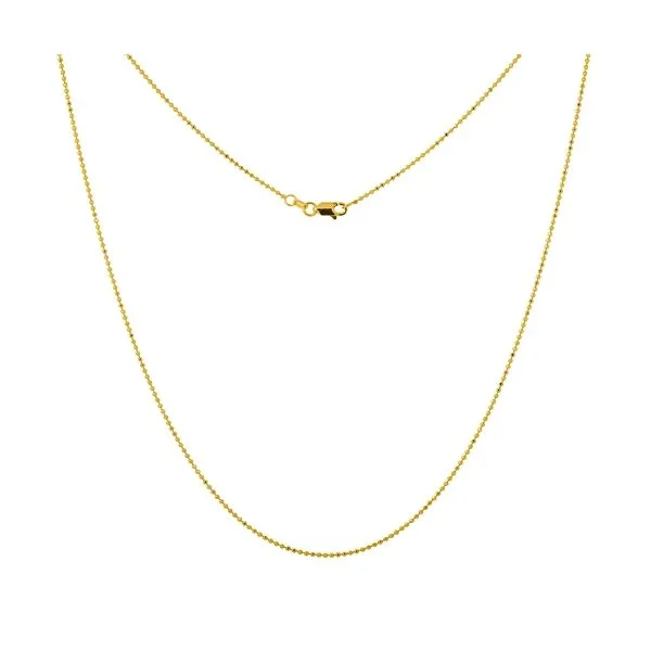 Yellow Gold 1.20 mm Diamond-Cut Bead Chain SVS Fine Jewelry Oceanside, NY