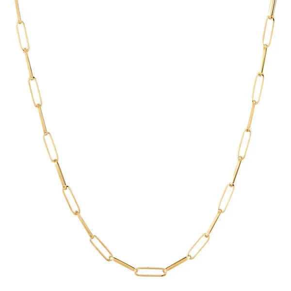 Yellow Gold Polished 3.90 mm Paperclip Chain, 18