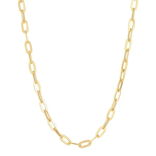Yellow Gold Polished 2.95 mm Paperclip Chain, 18