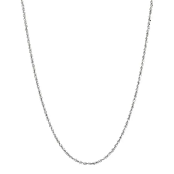 White Gold Sparkle 1.25 mm Twist Criss Cross Chain SVS Fine Jewelry Oceanside, NY