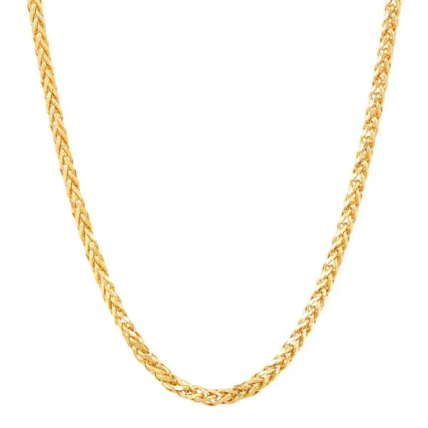 Yellow Gold 2.5 mm Hollow Spiga Chain, 22