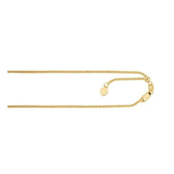 Yellow Gold 1.1 mm Adjustable Popcorn Chain SVS Fine Jewelry Oceanside, NY