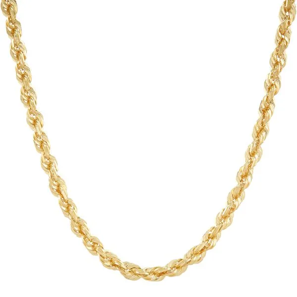 Yellow Gold 3-3.1 mm Solid Glitter Chain, 24