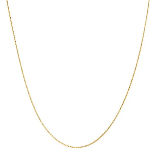 Yellow Gold 0.75 mm Solid Wheat Chain, 18