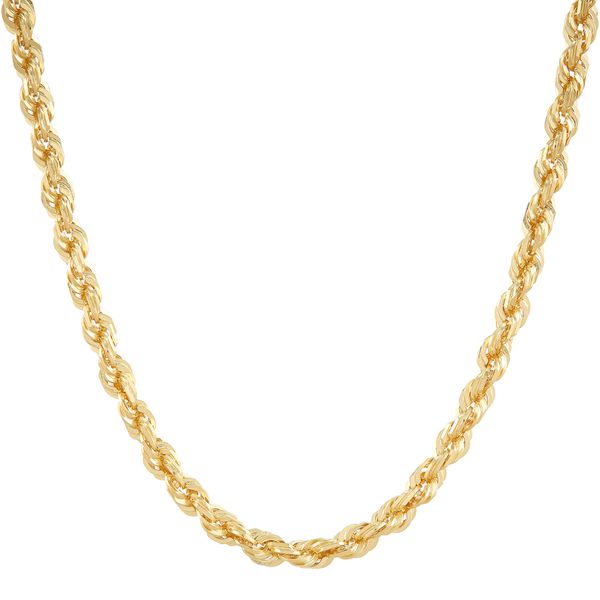 Yellow Gold 3-3.1 mm Solid Glitter Chain, 24