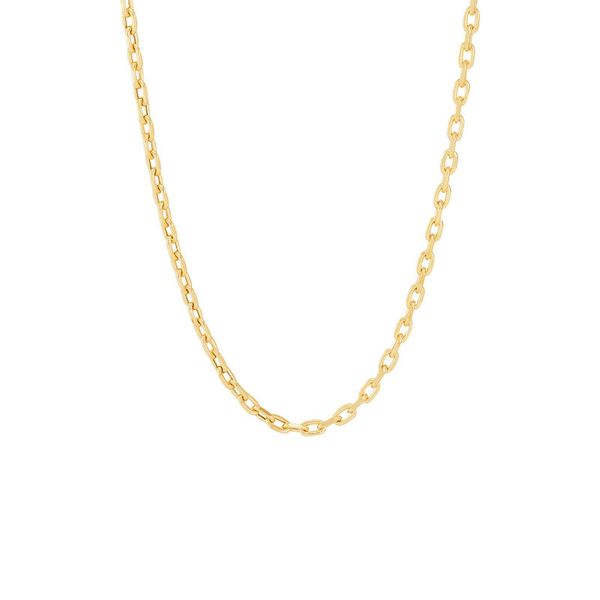 Yellow Gold 3.15 mm Flat Cable Chain, 22
