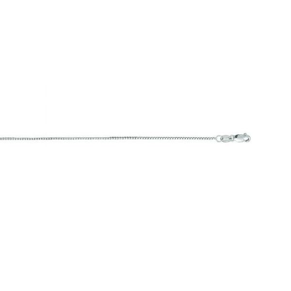 White Gold 0.75 mm Classic Box Chain SVS Fine Jewelry Oceanside, NY
