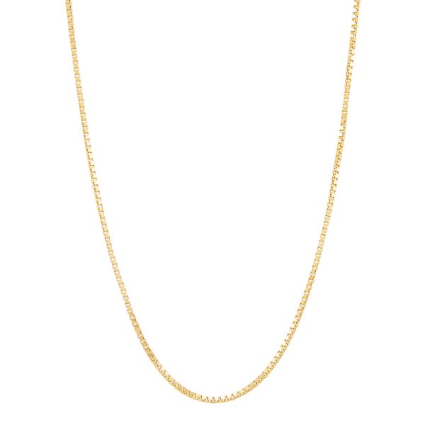 Yellow Gold 1.1 mm Solid Box Chain, 20