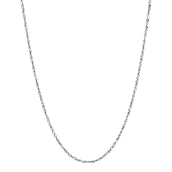 White Gold Sparkle 1.25 mm Twist Criss Cross Chain SVS Fine Jewelry Oceanside, NY