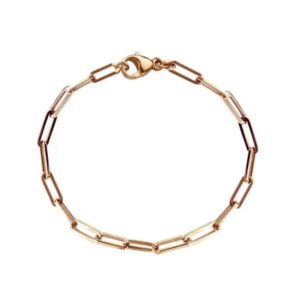 SVS Fine Collection Rose Gold Paperclip Bracelet SVS Fine Jewelry Oceanside, NY