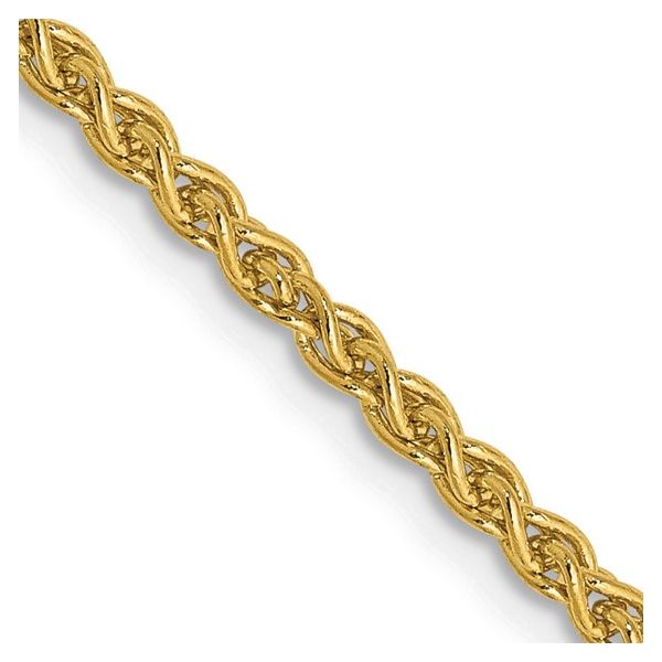 14K Yellow Gold 2 mm Spiga Chain Bracelet, 7