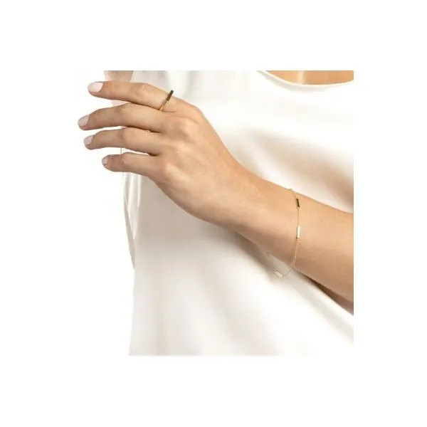 Yellow Gold & White Enamel Bar Station Bracelet Image 2 SVS Fine Jewelry Oceanside, NY
