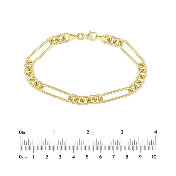 Yellow Gold Paper Clip Chain Bracelet Image 2 SVS Fine Jewelry Oceanside, NY