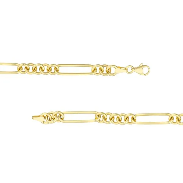 Yellow Gold Paper Clip Chain Bracelet Image 3 SVS Fine Jewelry Oceanside, NY
