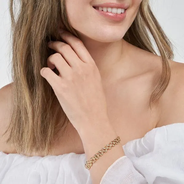 Yellow Gold Multi Row Polished Bracelet, 7.25