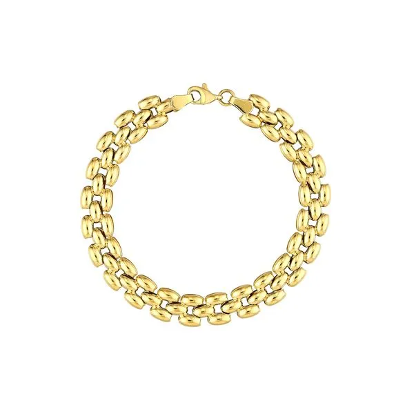 Yellow Gold Multi Row Polished Bracelet, 7.25