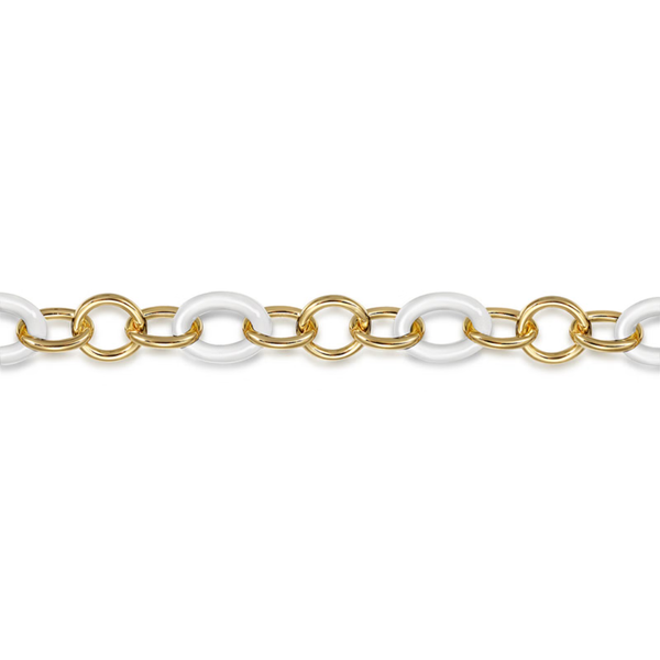 Gabriel & Co. Contemporary Yellow Gold Ceramic Link Bracelet Image 2 SVS Fine Jewelry Oceanside, NY