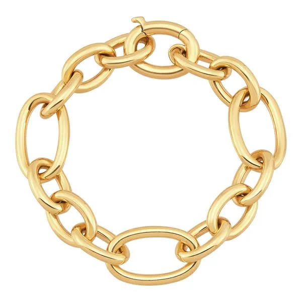 Yellow Gold Polished Oval Shape Bracelet SVS Fine Jewelry Oceanside, NY