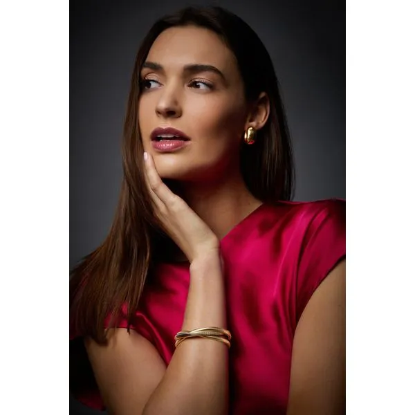 Yellow Gold Polished 5 mm Triple Tubogas Bracelet Image 3 SVS Fine Jewelry Oceanside, NY