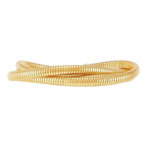 Yellow Gold Polished 5 mm Triple Tubogas Bracelet SVS Fine Jewelry Oceanside, NY