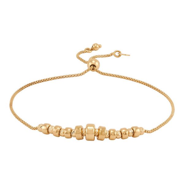 Yellow Gold Polished Beads And Rondellas Bolo Bracelet SVS Fine Jewelry Oceanside, NY