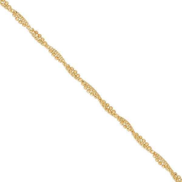 Yellow Gold Polished Beaded & Popcorn Bracelet SVS Fine Jewelry Oceanside, NY