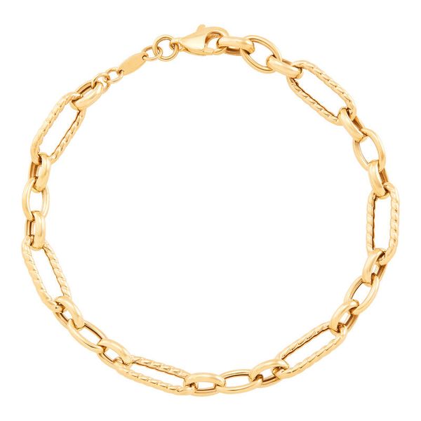 Yellow Gold Polished Graduated Oval Link Bracelet SVS Fine Jewelry Oceanside, NY