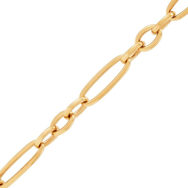 Yellow Gold Polished Oval With Paperclip Links Bracelet SVS Fine Jewelry Oceanside, NY
