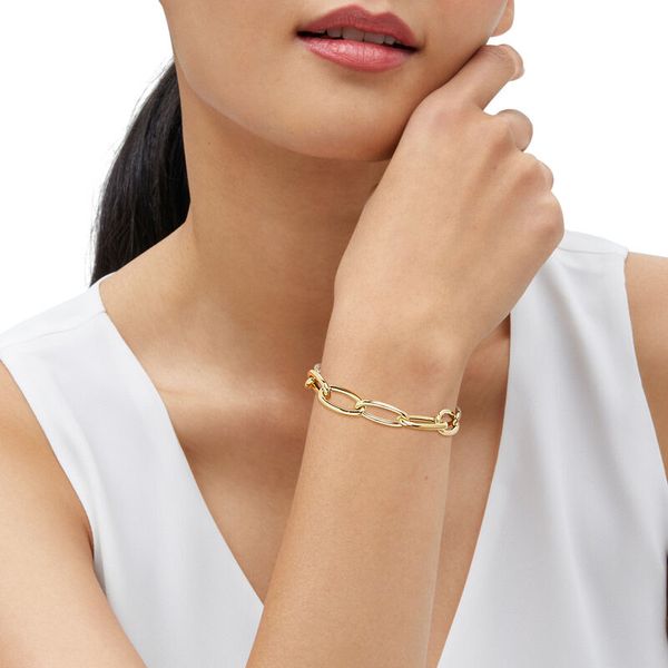 Yellow Gold Polished Heavy Hollow Oval Links Bracelet Image 2 SVS Fine Jewelry Oceanside, NY