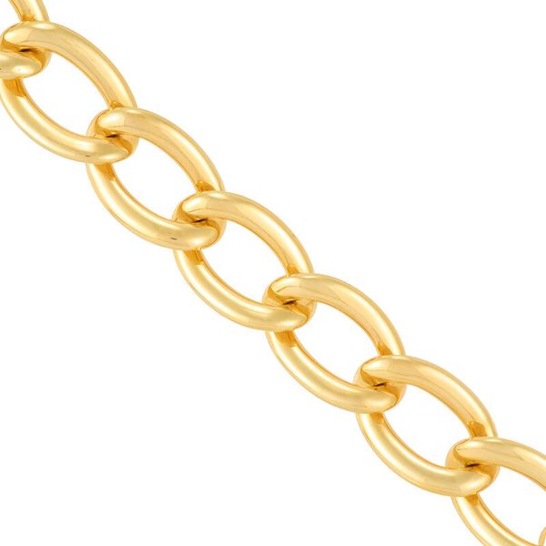 Yellow Gold Polished Hollow Twisted Oval Links Bracelet Image 2 SVS Fine Jewelry Oceanside, NY