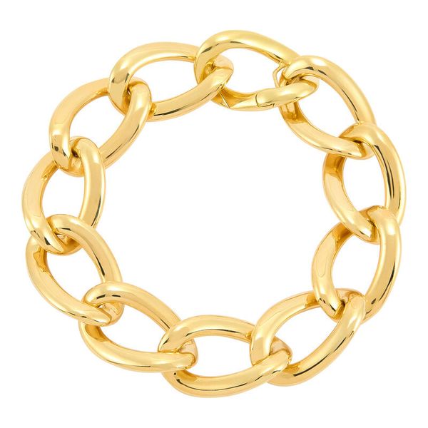 Yellow Gold Polished Hollow Twisted Oval Links Bracelet SVS Fine Jewelry Oceanside, NY